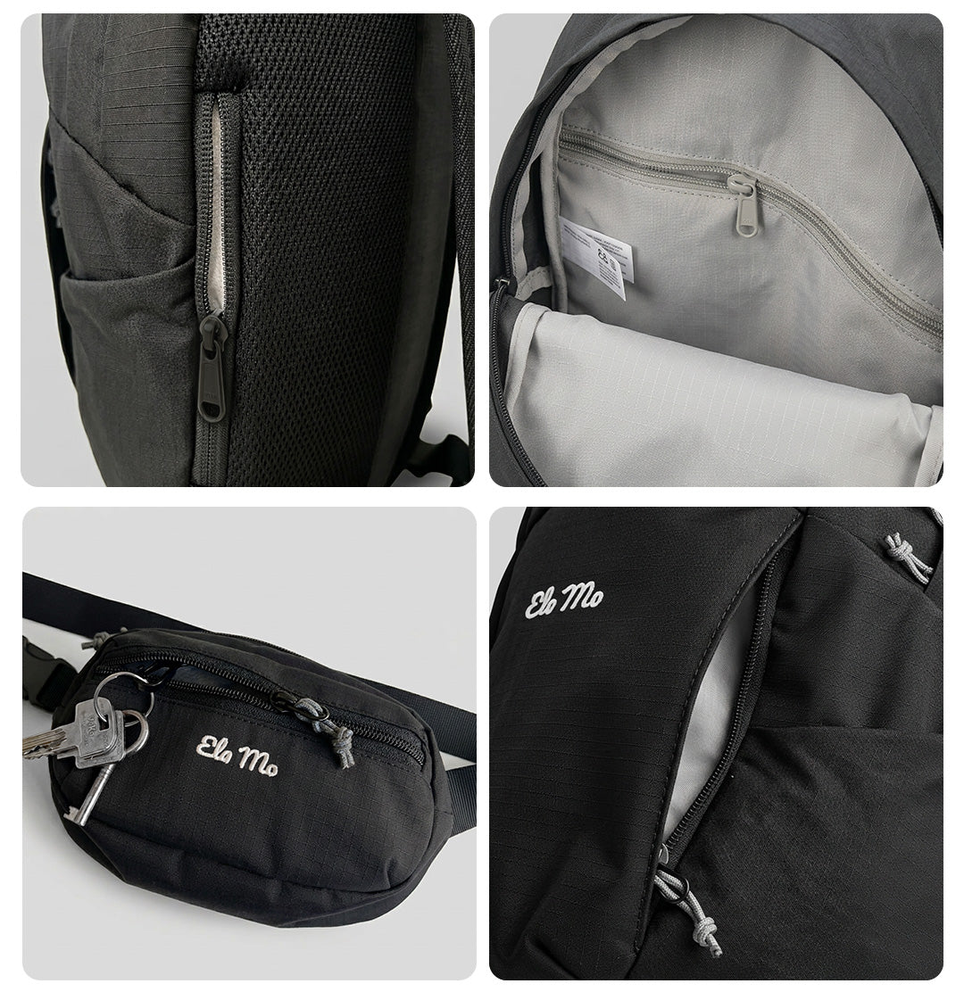 Ela Mo™ Active Duo Rucksack + Hip Bag | Black
