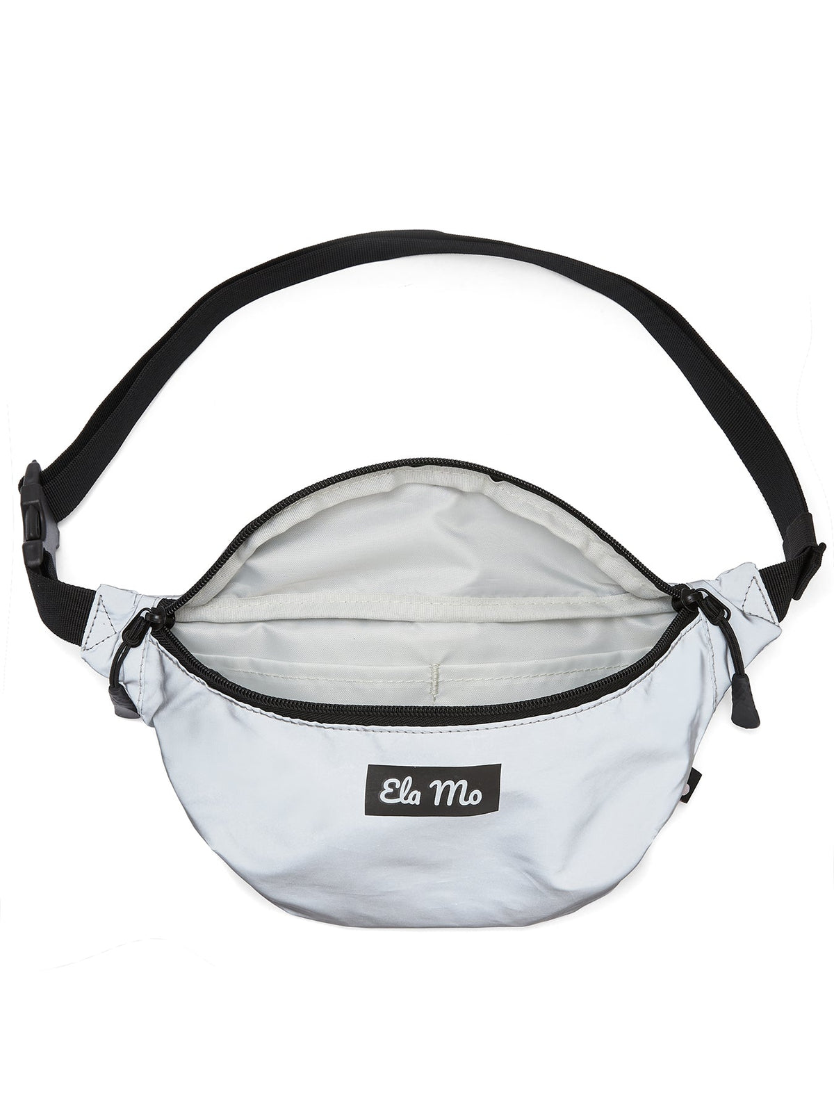 Ela Mo™ Hipbag | Reflective. Grauer Innenbereich des Hipbags auf weißem Hintergrund.