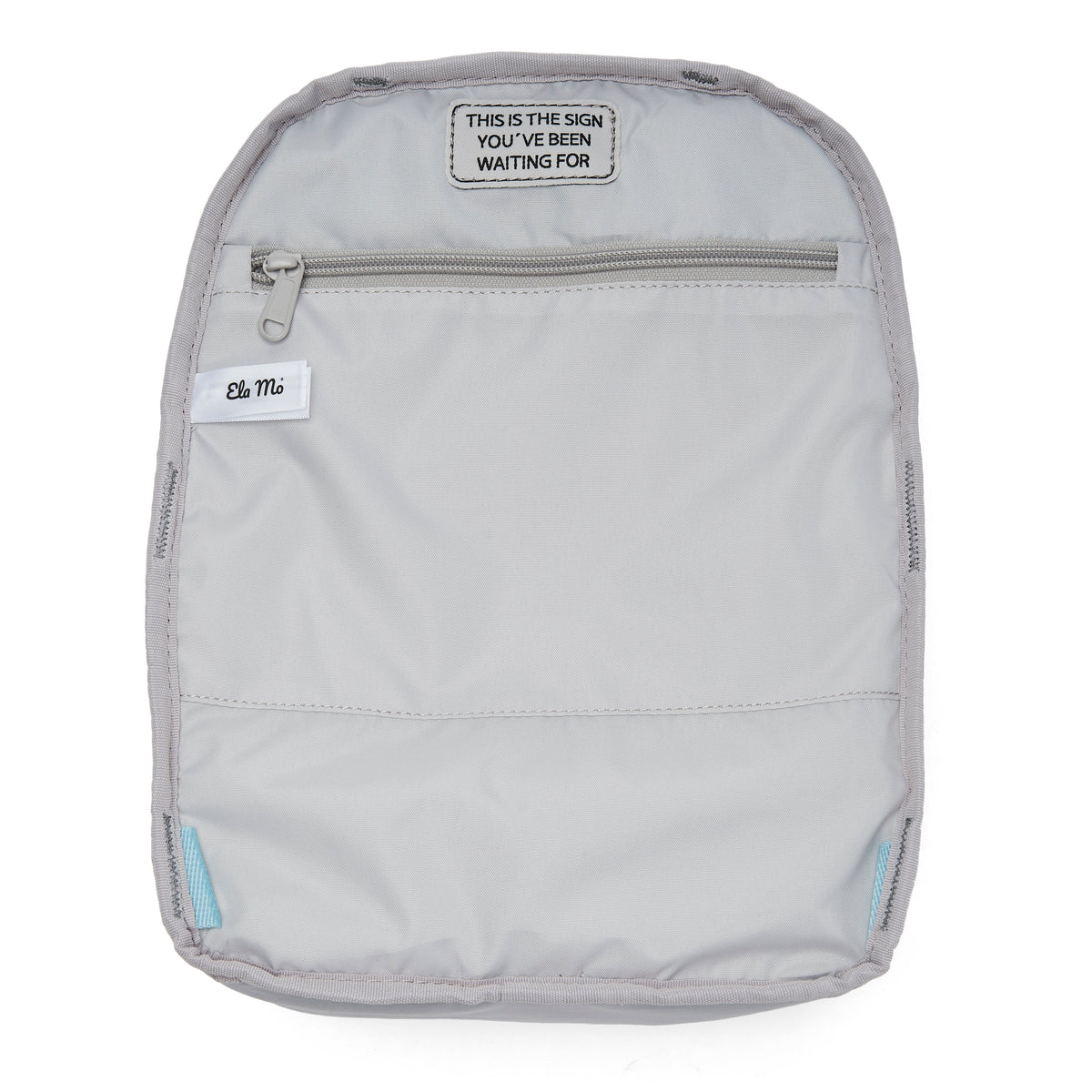 Ela Mo™ Mini Rucksack | Leo – innerer hellgrauer Bereich mit kleinem Fach und Reißverschluss