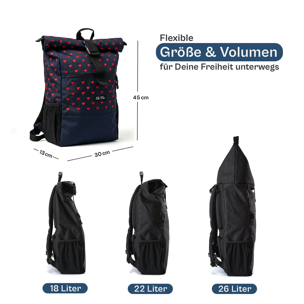 Ela Mo™ Rolltop Rucksack | Embroidery Edition Wild at Heart