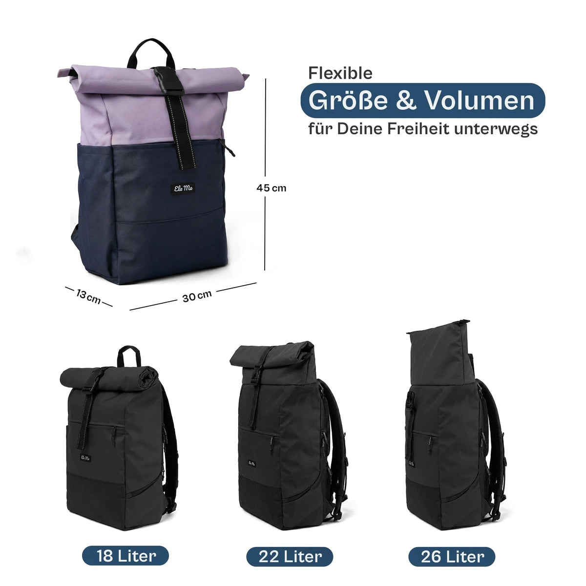 Ela Mo™ Rolltop Rucksack | Fuchsie