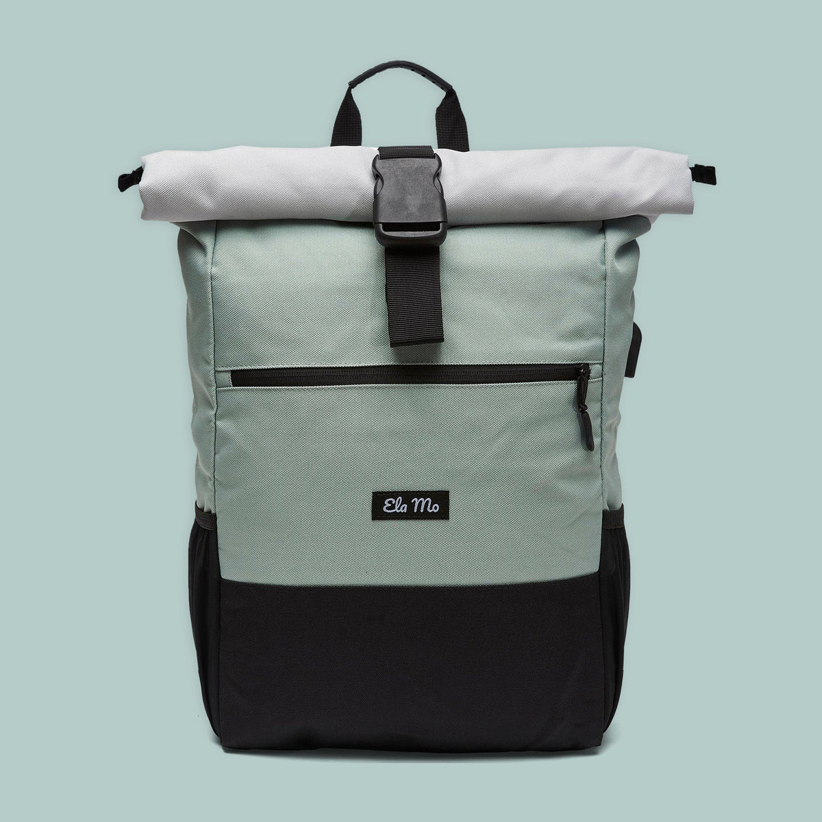 Ela Mo™ Rolltop Rucksack | Mintgrey