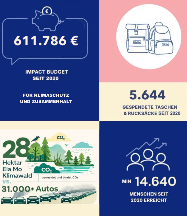 Die Grafik verdeutlicht Highlights aus unserer Impact Arbeit. 