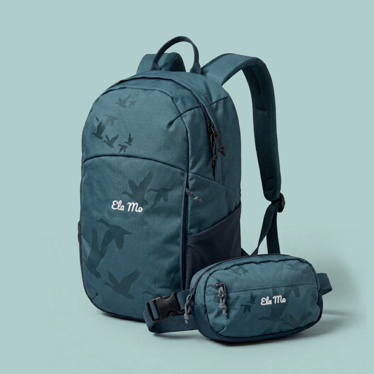 Ela Mo™ Active  Duo Rucksack + Hip Bag | Birds