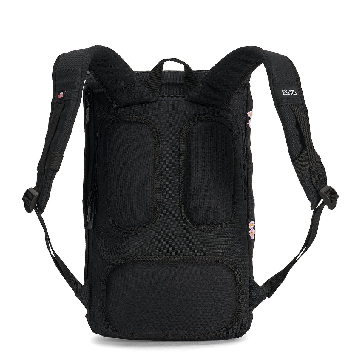 Ela Mo™ Everywhere Daypack | Embroidery Edition Upsy Daisy. Verstärkter Rückenpolster und Schulterriemen des Rucksacks.