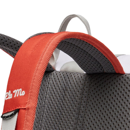 Ela Mo™ Kinderrucksack (6-10 Jahre) | Cotton Candy. Rückansicht des rosafarbenen Rucksacks mit Vermerk zur Bequemlichkeit.