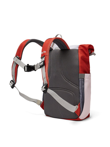 Ela Mo™ Kinderrucksack (6-10 Jahre) | Cotton Candy. Rückansicht des rosafarbenen Rucksacks auf weißem Hintergrund.