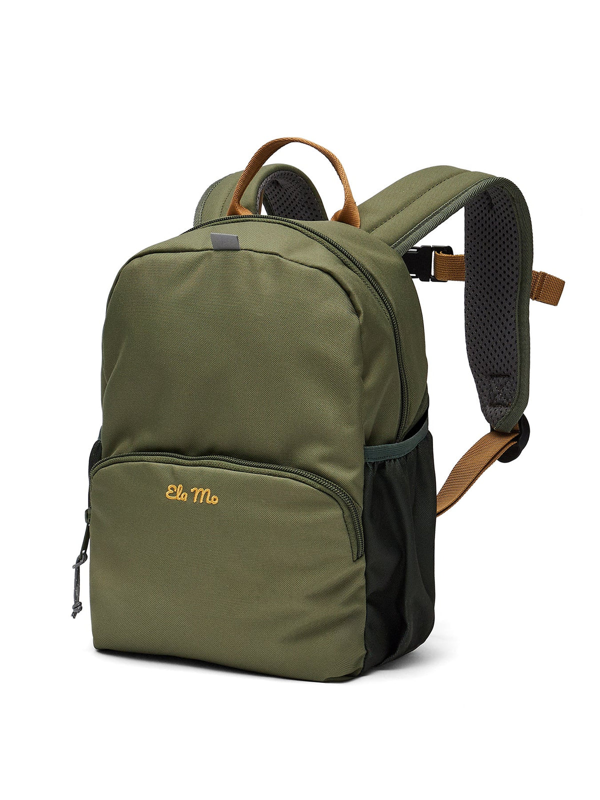 Ela Mo™ Kinderrucksack (3-6 Jahre) | Forrest Green. Der Rucksack in Grün auf weißem Hintergrund.