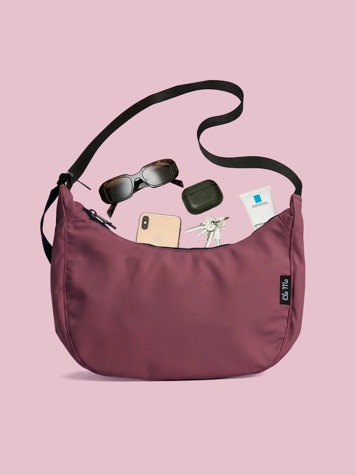 Ela Mo™ Moon Bag | Coated Edition Dark Berry