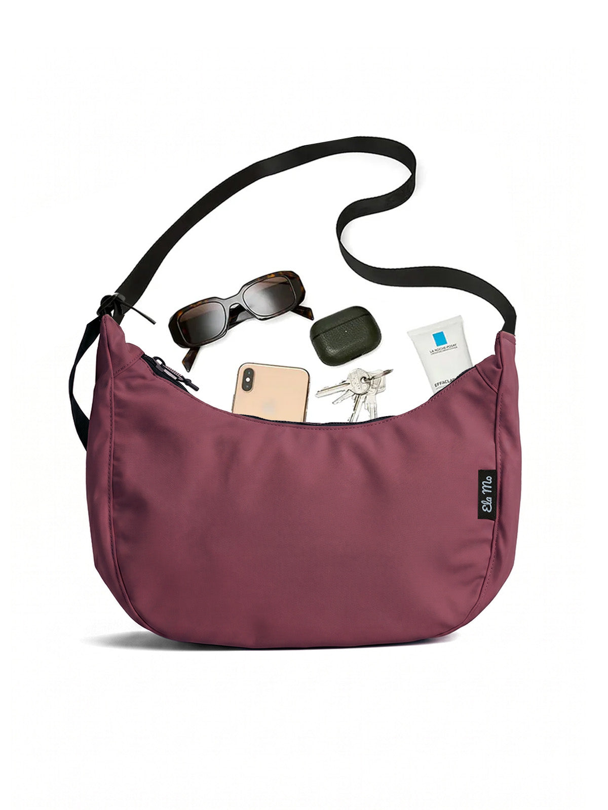 Ela Mo™ Moon Bag | Dark Berry (Coated)
