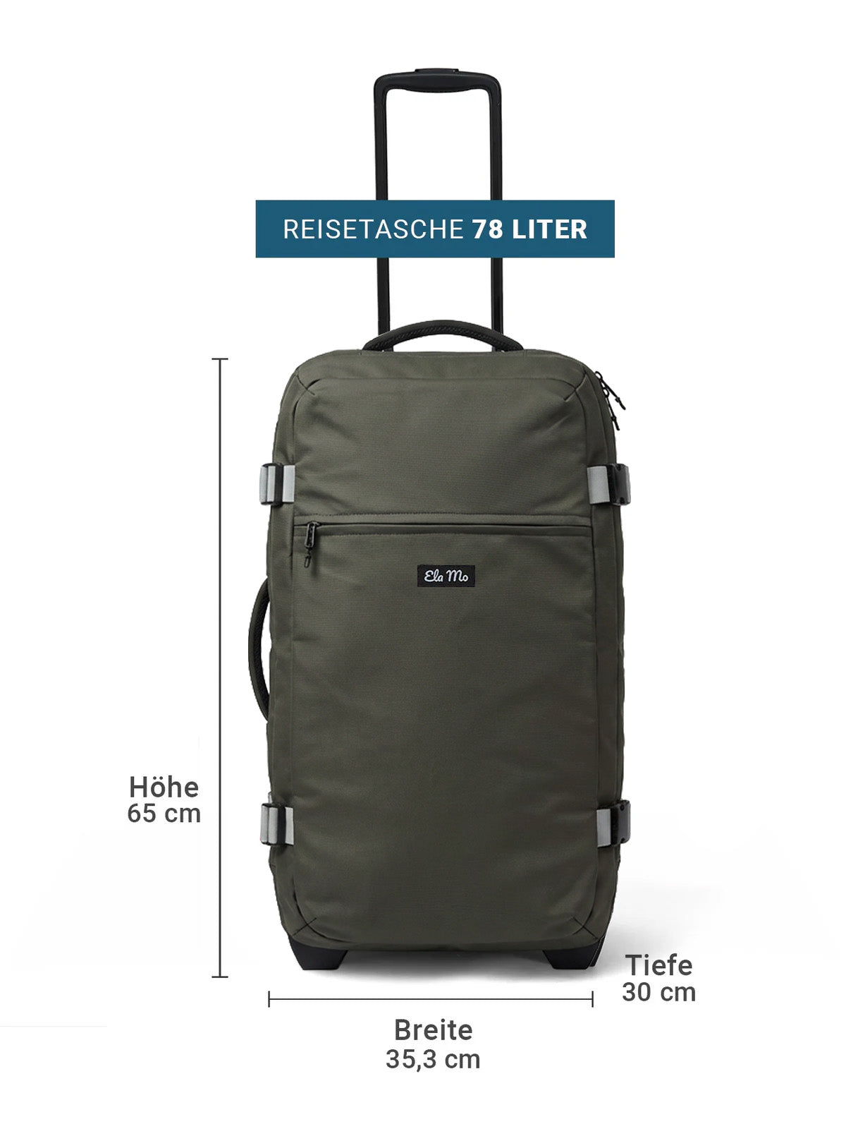Ela Mo™ Reisetasche mit Rollen 78 Liter | Olive (Coated)