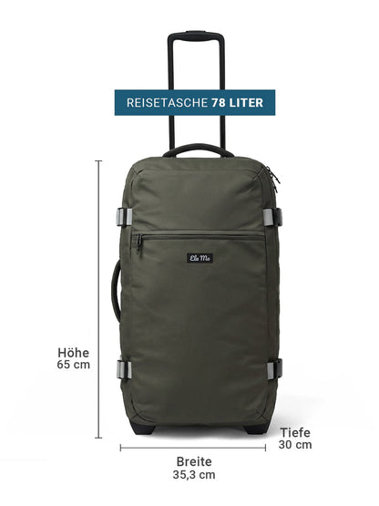 Ela Mo™ Reisetasche mit Rollen 78 Liter | Olive (Coated)
