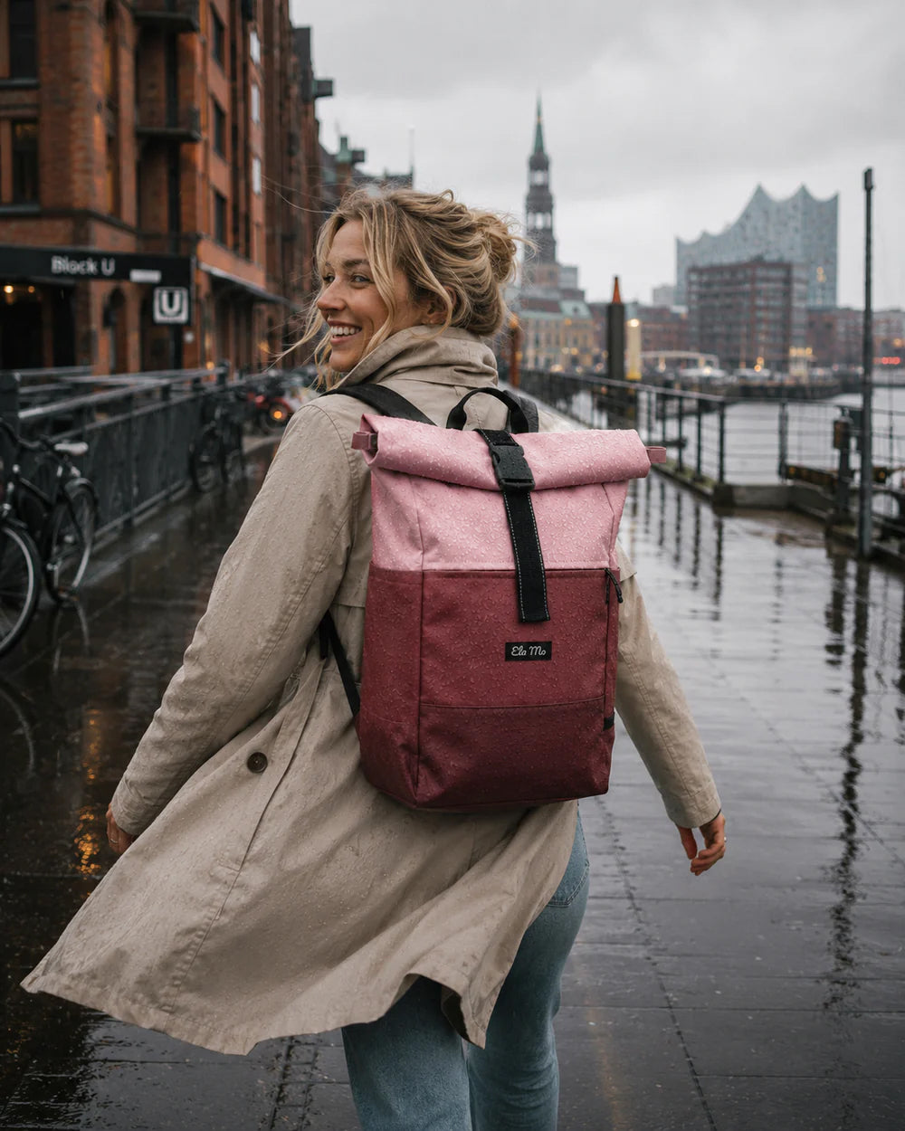 Ela Mo™ Rolltop Rucksack | Coated Edition Dark Berry
