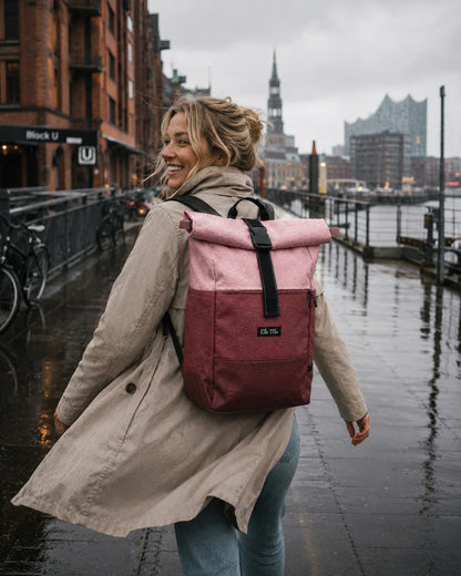 Ela Mo™ Rolltop Rucksack | Coated Edition Dark Berry