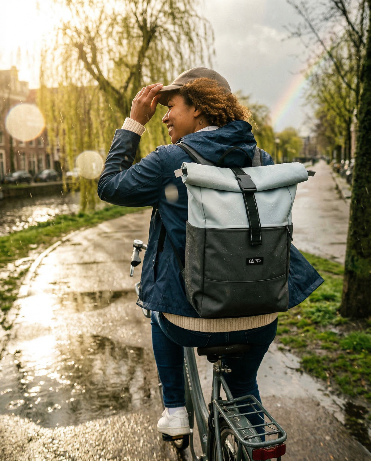 Ela Mo™ Rolltop Rucksack | Coated Edition Smoke Blue