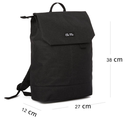 Ela Mo™ Daypack Rucksack | Stone. Der Rucksack mit Maßangaben auf weißem Hintergrund.